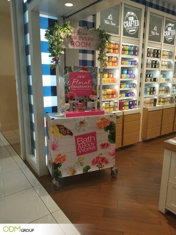 Eye-Catching POS Fragrance Display by Bath & Body Works