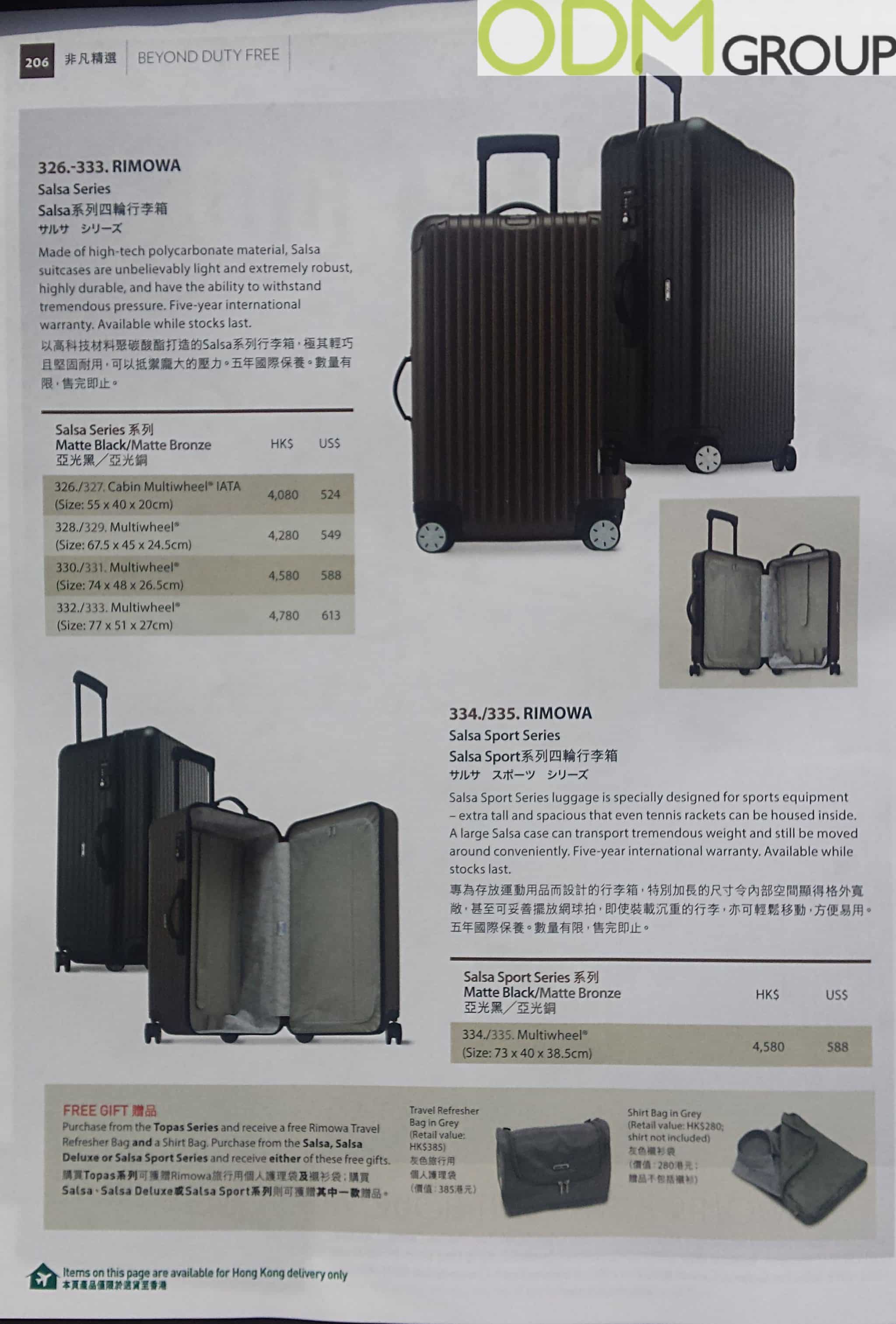 Magazine Promotion - Rimowa Branded Bags as Purchase Gifts