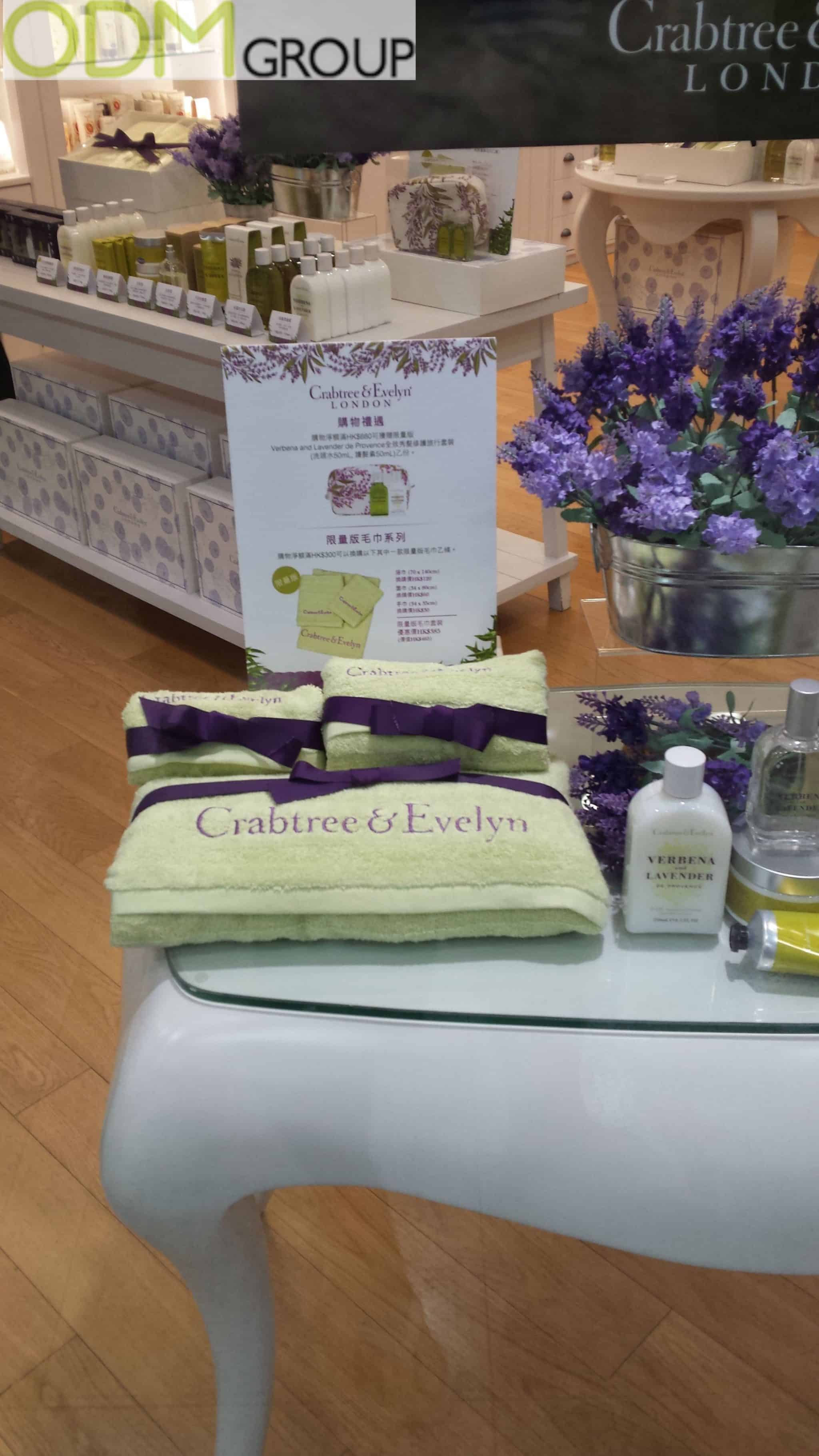 Promo Gift Giving: Crabtree and Evelyn Branded towels